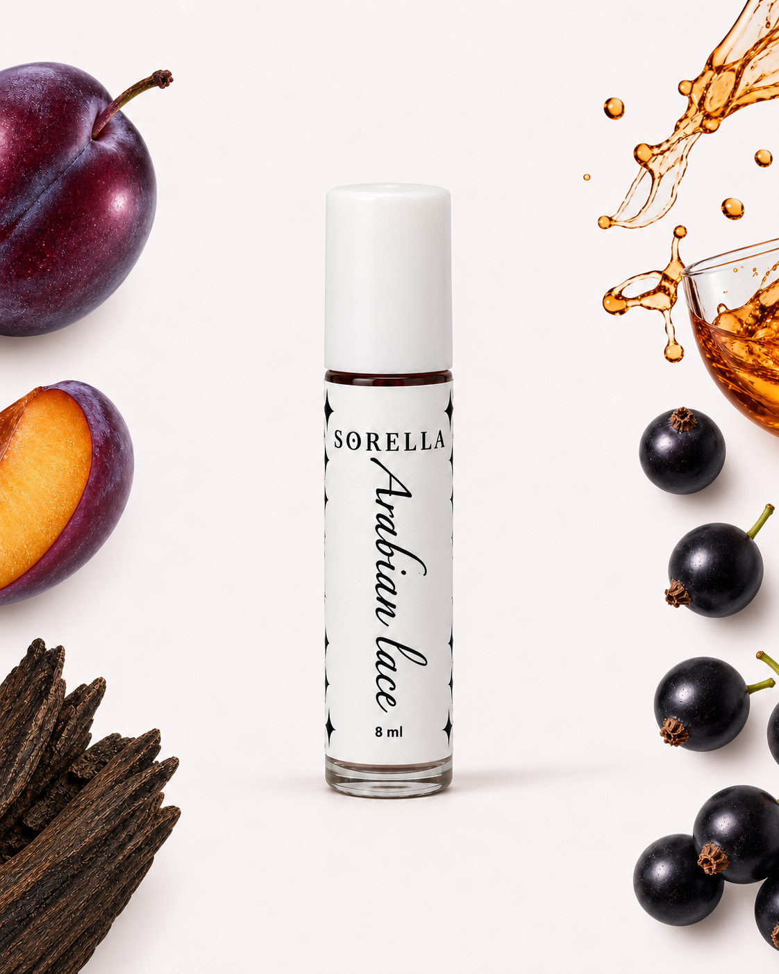 Arabian Lace Oil 8ml key notes — regular white-cap bottle