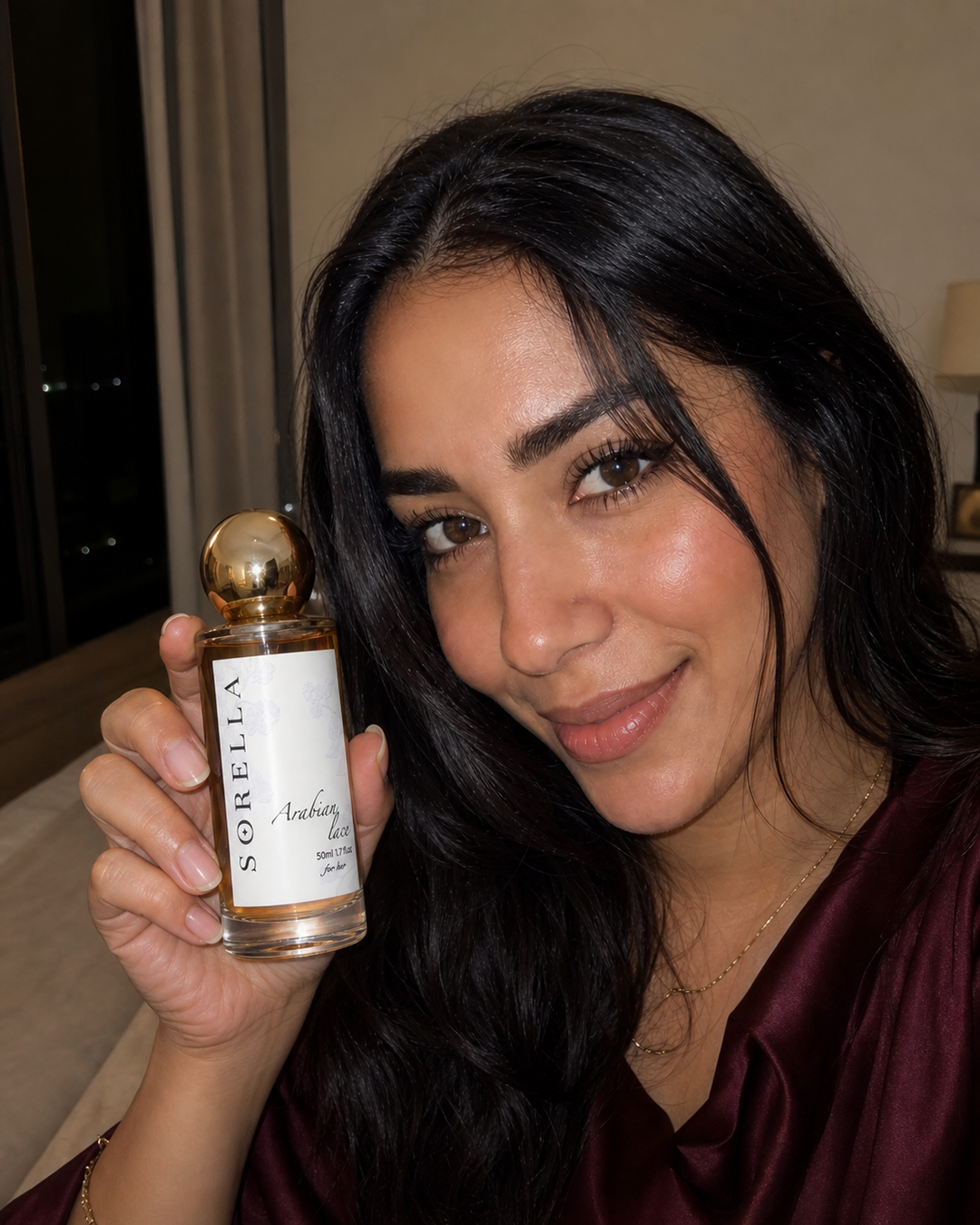 Arabian Lace Sorella moments — A close-up getting-ready moment for when the scent is part of the whole look.