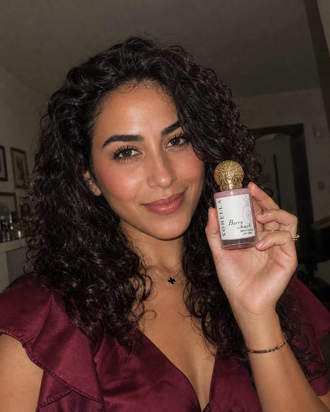 Berries Musk Sorella moments — A close-up getting-ready moment for when the scent is part of the whole look.